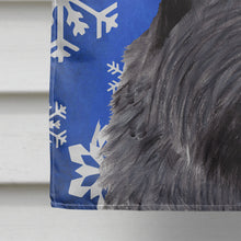 Load image into Gallery viewer, Scottish Terrier Winter Snowflakes Holiday Flag Canvas House Size