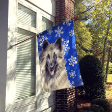 Load image into Gallery viewer, Belgian Tervuren Winter Snowflakes Holiday Flag Canvas House Size