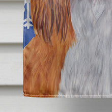 Load image into Gallery viewer, Cavalier Spaniel Winter Snowflakes Holiday Flag Canvas House Size