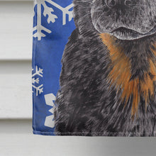 Load image into Gallery viewer, Australian Cattle Dog Winter Snowflakes Holiday Flag Canvas House Size