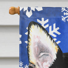 Load image into Gallery viewer, Chihuahua Winter Snowflakes Holiday Flag Canvas House Size