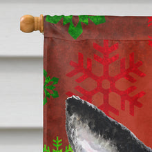 Load image into Gallery viewer, Boston Terrier Red  Green Snowflakes Holiday Christmas Flag Canvas House Size