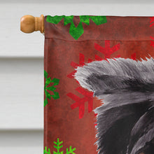 Load image into Gallery viewer, Border Collie Red and Green Snowflakes Holiday Christmas Flag Canvas House Size