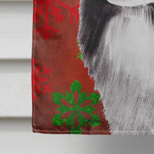 Load image into Gallery viewer, Border Collie Red and Green Snowflakes Holiday Christmas Flag Canvas House Size