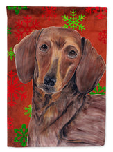 Load image into Gallery viewer, Dachshund Red Green Snowflake Holiday Christmas Flag Canvas House Size