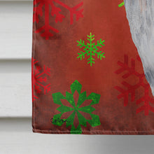 Load image into Gallery viewer, Beagle Red and Green Snowflakes Holiday Christmas Flag Canvas House Size