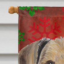 Load image into Gallery viewer, Airedale Red Green Snowflakes Christmas Flag Canvas House Size