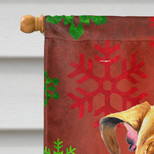 Load image into Gallery viewer, Bulldog English Red  Green Snowflakes Holiday Christmas Flag Canvas House Size