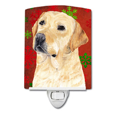 Load image into Gallery viewer, Labrador Red and Green Snowflakes Holiday Christmas Ceramic Night Light SC9416CNL