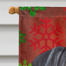 Load image into Gallery viewer, Doberman Red and Green Snowflakes Holiday Christmas Flag Canvas House Size