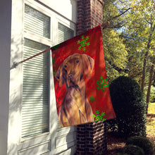 Load image into Gallery viewer, Vizsla Red and Green Snowflakes Holiday Christmas Flag Canvas House Size