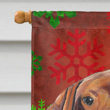 Load image into Gallery viewer, Vizsla Red and Green Snowflakes Holiday Christmas Flag Canvas House Size