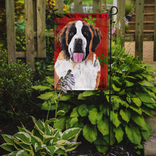 Load image into Gallery viewer, Saint Bernard Red Green Snowflake Christmas Garden Flag – Decorative Outdoor Yard Flag