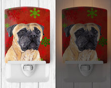 Load image into Gallery viewer, Mastiff Red and Green Snowflakes Holiday Christmas Ceramic Night Light SC9425CNL