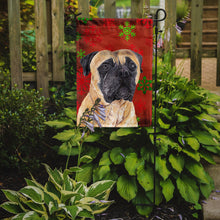 Load image into Gallery viewer, Mastiff Red and Green Snowflakes Holiday Christmas Garden Flag – Decorative Outdoor Yard Flag