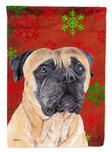 Load image into Gallery viewer, Mastiff Red and Green Snowflakes Holiday Christmas Garden Flag – Decorative Outdoor Yard Flag