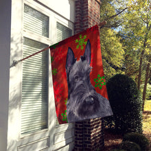 Load image into Gallery viewer, Scottish Terrier Red  Green Snowflakes Holiday Christmas Flag Canvas House Size