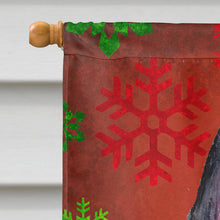 Load image into Gallery viewer, Scottish Terrier Red  Green Snowflakes Holiday Christmas Flag Canvas House Size
