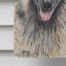 Load image into Gallery viewer, Belgian Tervuren Red  Green Snowflakes Holiday Christmas Flag Canvas House Size