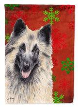 Load image into Gallery viewer, Belgian Tervuren Red  Green Snowflakes Holiday Christmas Flag Canvas House Size