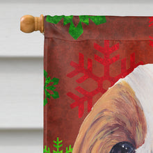 Load image into Gallery viewer, Cavalier Spaniel Red  Green Snowflakes Holiday Christmas Flag Canvas House Size