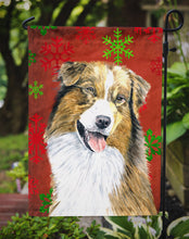 Load image into Gallery viewer, Australian Shepherd Red Green Snowflakes Christmas Garden Flag – Decorative Outdoor Yard Flag