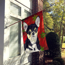 Load image into Gallery viewer, Chihuahua Red and Green Snowflakes Holiday Christmas Flag Canvas House Size