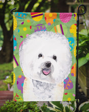 Load image into Gallery viewer, Bichon Frise Easter Eggtravaganza Garden Flag - Outdoor Decorative Yard Flag