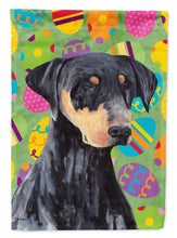 Load image into Gallery viewer, Doberman Easter Eggtravaganza Flag Canvas House Size