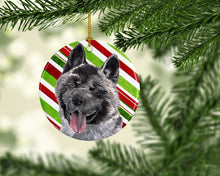 Load image into Gallery viewer, Akita Candy Cane Holiday Christmas Ceramic Ornament SC9480CO1
