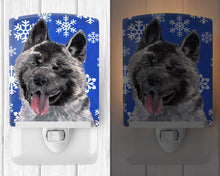 Load image into Gallery viewer, Akita Winter Snowflakes Holiday Ceramic Night Light SC9481CNL