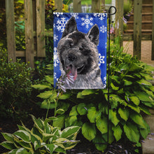 Load image into Gallery viewer, Akita Winter Snowflakes Holiday Garden Flag – Decorative Outdoor Yard Flag SC9481GF