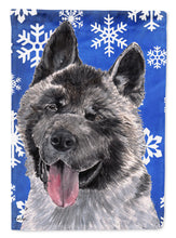Load image into Gallery viewer, Akita Winter Snowflakes Holiday Garden Flag – Decorative Outdoor Yard Flag SC9481GF