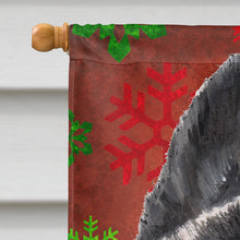 Load image into Gallery viewer, Akita Red Snowflakes Holiday Christmas Flag Canvas House Size SC9482CHF