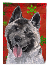 Load image into Gallery viewer, Akita Red Snowflakes Holiday Christmas Flag Canvas House Size SC9482CHF