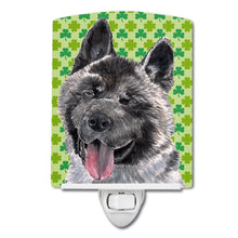 Load image into Gallery viewer, Akita St. Patrick's Day Shamrock Ceramic Night Light SC9483CNL