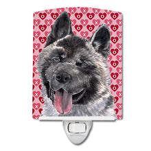 Load image into Gallery viewer, Akita Hearts Love and Valentine's Day Ceramic Night Light SC9484CNL