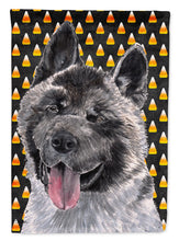 Load image into Gallery viewer, Akita Candy Corn Halloween Flag Canvas House Size SC9486CHF