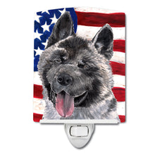 Load image into Gallery viewer, Akita USA Patriotic American Flag Ceramic Night Light SC9487CNL