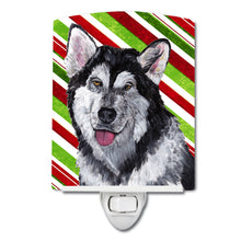 Load image into Gallery viewer, Alaskan Malamute Candy Cane Holiday Christmas Ceramic Night Light SC9490CNL