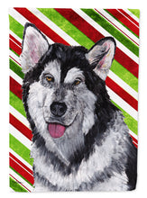 Load image into Gallery viewer, Alaskan Malamute Candy Cane Holiday Christmas Garden Flag – Decorative Outdoor Yard Flag SC9490GF