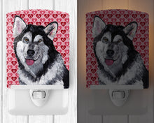 Load image into Gallery viewer, Alaskan Malamute Hearts Love and Valentine's Day Ceramic Night Light SC9494CNL
