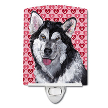 Load image into Gallery viewer, Alaskan Malamute Hearts Love and Valentine's Day Ceramic Night Light SC9494CNL