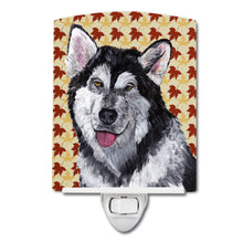 Load image into Gallery viewer, Alaskan Malamute Fall Leaves Ceramic Night Light SC9495CNL