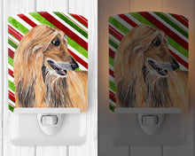 Load image into Gallery viewer, Afghan Hound Candy Cane Holiday Christmas Ceramic Night Light SC9498CNL