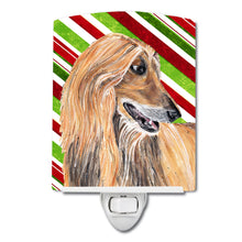 Load image into Gallery viewer, Afghan Hound Candy Cane Holiday Christmas Ceramic Night Light SC9498CNL