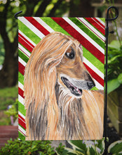 Load image into Gallery viewer, Afghan Hound Candy Cane Holiday Christmas Garden Flag – Decorative Outdoor Yard Flag SC9498GF