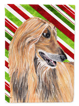 Load image into Gallery viewer, Afghan Hound Candy Cane Holiday Christmas Garden Flag – Decorative Outdoor Yard Flag SC9498GF