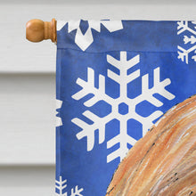 Load image into Gallery viewer, Afghan Hound Winter Snowflakes Holiday Flag Canvas House Size SC9499CHF