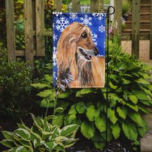 Load image into Gallery viewer, Afghan Hound Winter Snowflakes Holiday Garden Flag - Outdoor Decorative Yard Flag SC9499GF